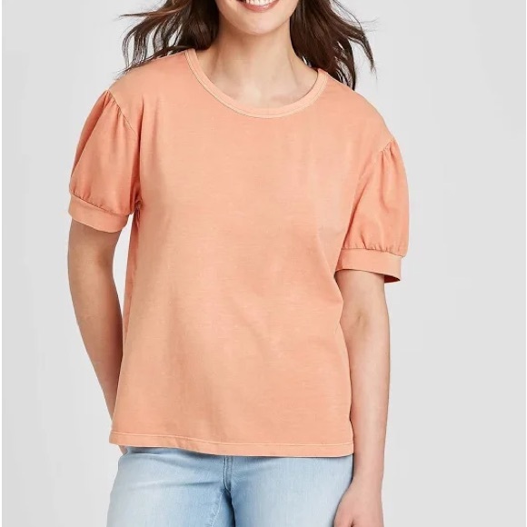 •Size XL• New Target Universal Thread Pink Blush Puff Sleeve T-Shirt - Picture 1 of 7